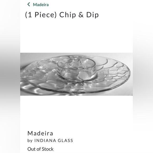 Vintage‎ Indiana Glass Madeira Green Chip & Dip or Vegetable Serving 13" Platter - Picture 10 of 10